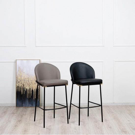 Стул Милтон барный металл сиденье экокожа 490x530x1040 бежевый 15