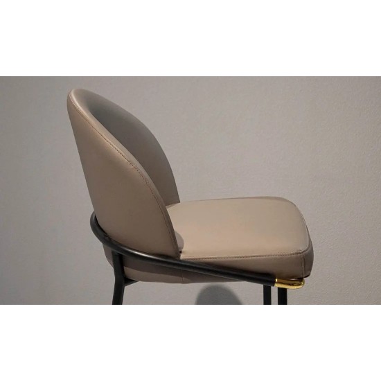 Стул Милтон барный металл сиденье экокожа 490x530x1040 бежевый 3