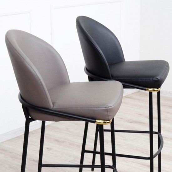 Стул Милтон барный металл сиденье экокожа 490x530x1040 бежевый 14