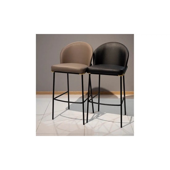 Стул Милтон барный металл сиденье экокожа 490x530x1040 бежевый 11