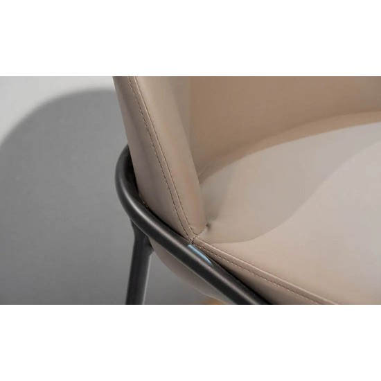 Стул Милтон барный металл сиденье экокожа 490x530x1040 бежевый 4
