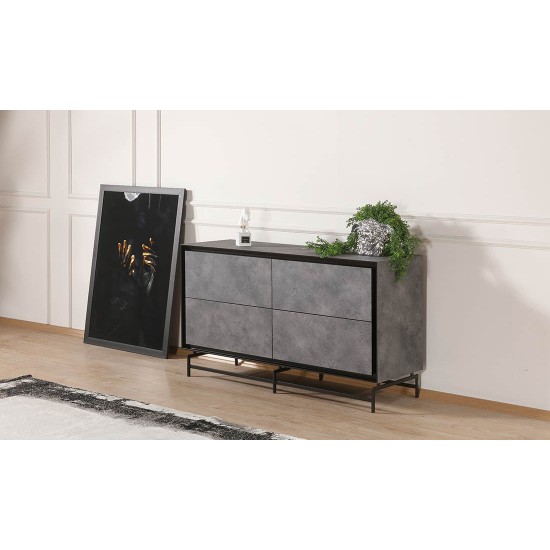 Комод Антрацит сірий матовий з ящиками 8