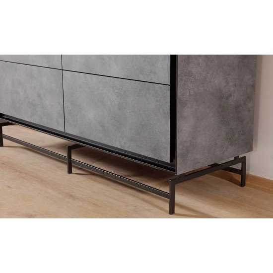 Комод Антрацит сірий матовий з ящиками 6