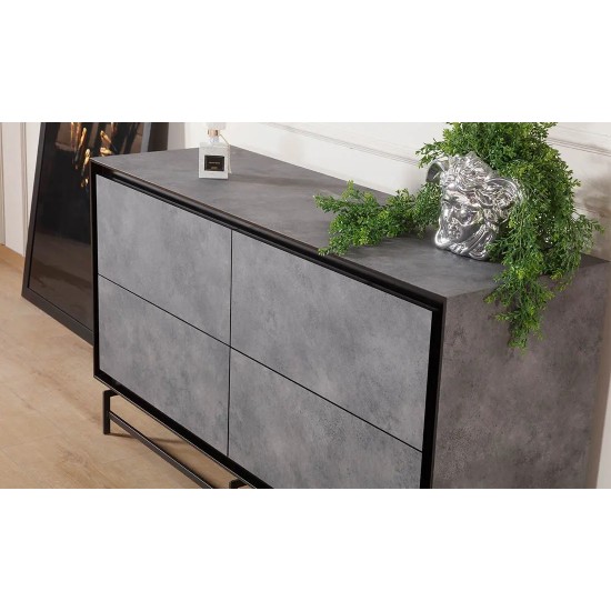 Комод Антрацит сірий матовий з ящиками 5