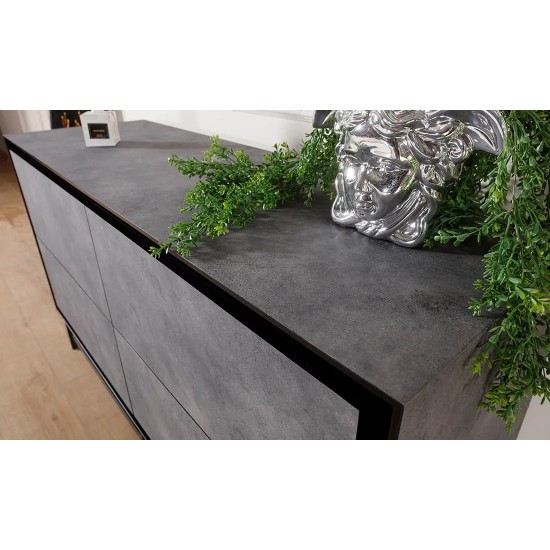 Комод Антрацит сірий матовий з ящиками 7