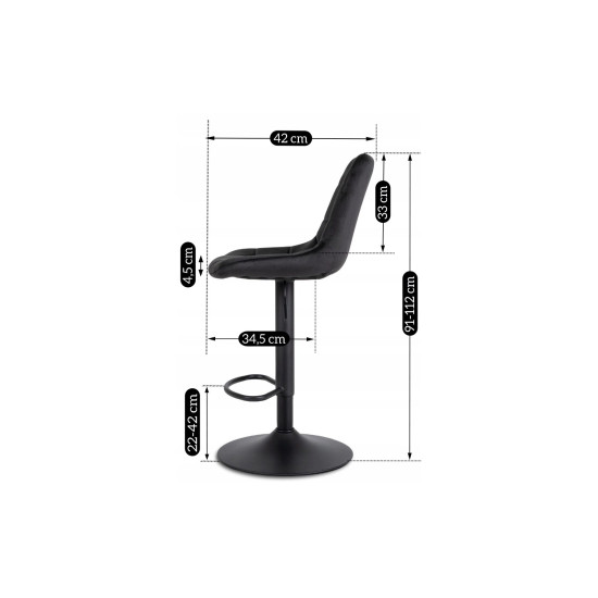 Барный стул Arcos велюр черный 12
