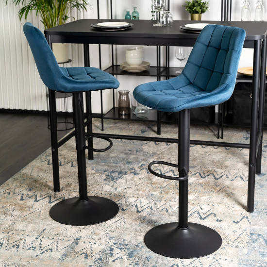 Барный стул Arcos велюр синий 9