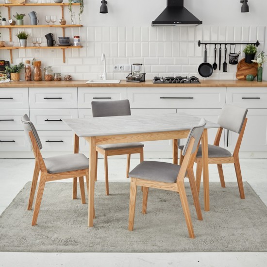 Стол прямоугольный кухонный Onto Антонио 120 Мрамор серый 6