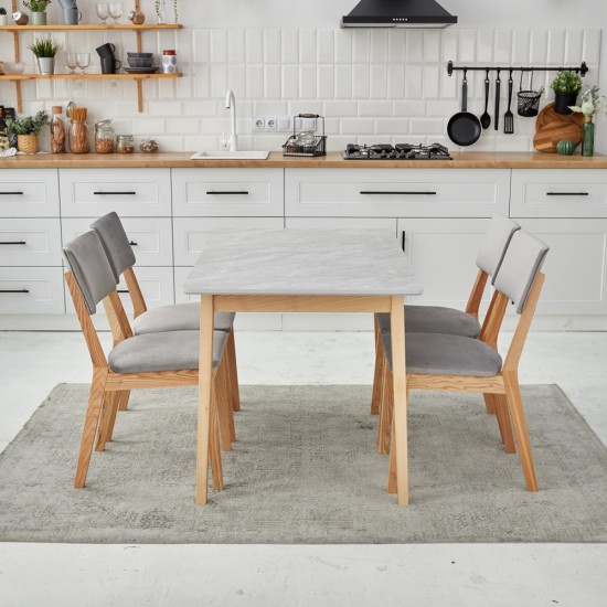 Стол прямоугольный кухонный Onto Антонио 120 Мрамор серый 7