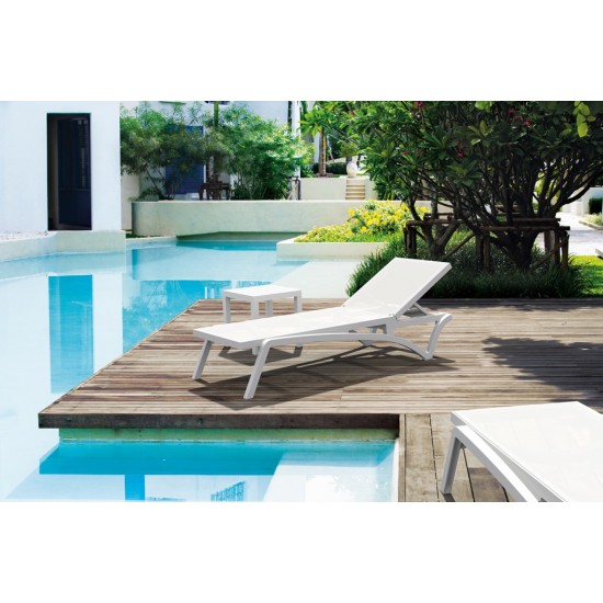 Стол садовый для шезлонга Siesta Ocean Side Table Белый 4