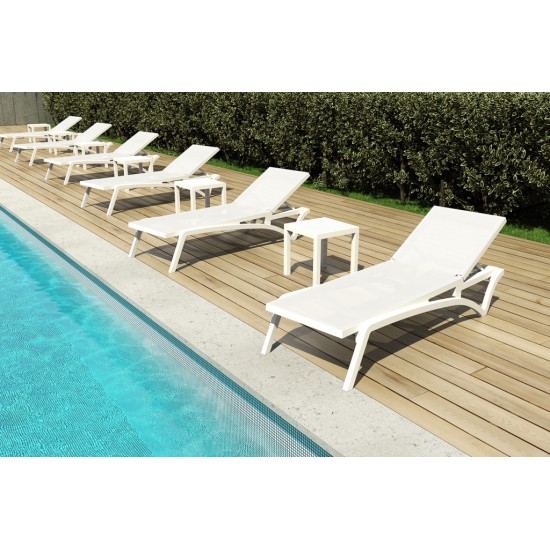 Стол садовый для шезлонга Siesta Ocean Side Table Белый 5
