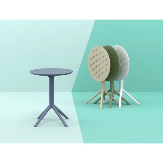 Стіл садовий круглий Siesta Sky Folding Table 60 Бежевий 11