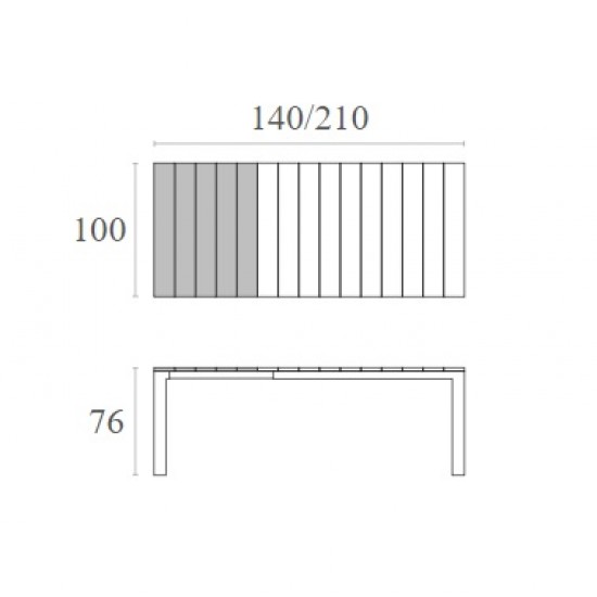 Стол садовый Siesta Atlantic Table 140/210 Черный 12