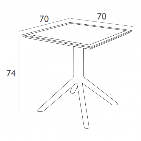 Стол садовый Siesta Sky Table 70 Черный 4
