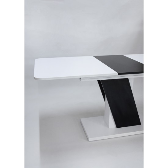 Стол обеденный Carvelo 140(180)x80 Белая Аляска / Черный Униколор 14