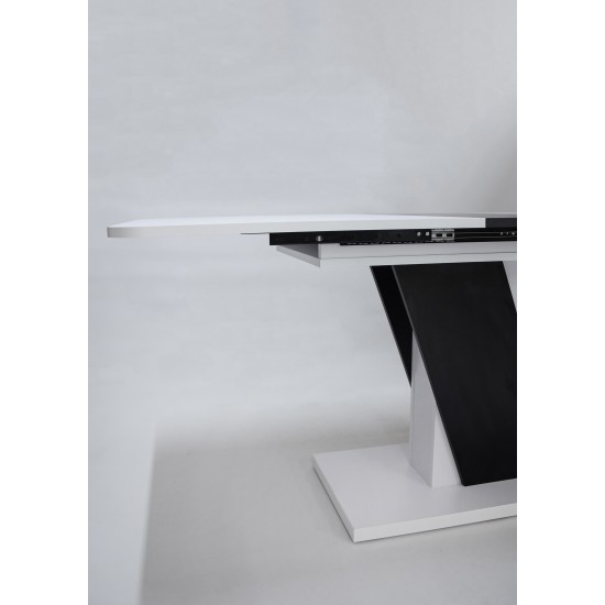 Стол обеденный Carvelo 140(180)x80 Белая Аляска / Черный Униколор 9
