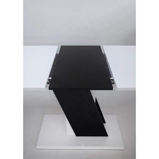 Стол обеденный Carvelo 140(180)x80 Белая Аляска / Черный Униколор 10