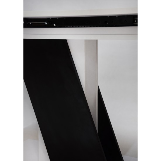 Стол обеденный Carvelo 140(180)x80 Белая Аляска / Черный Униколор 11
