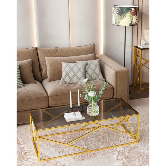 Журнальный стол Escada A 120х60 Дымчатый / Золотой ESCADAAZLC 5