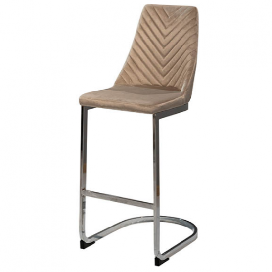 Стілець Прайм барний Метал сидіння Тканина 420x540x1115 бежевий 1