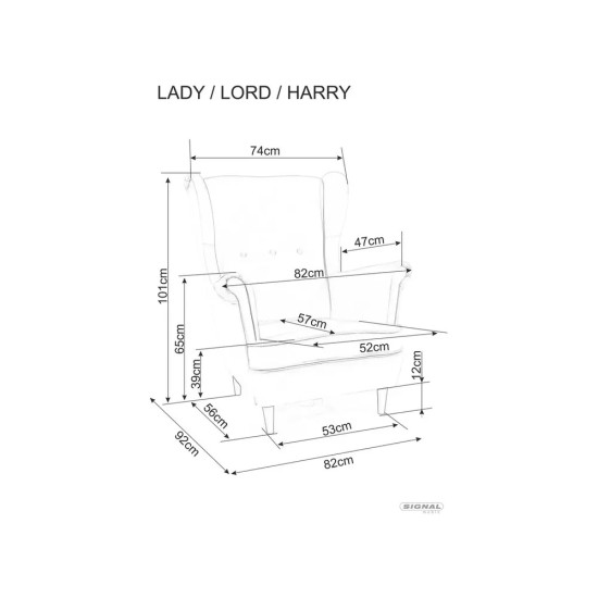 Кресло LORD VELVET цинамон/венге BL.4215 LORDV4215 7