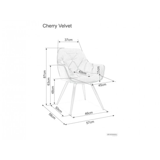 Стул кухонный CHERRY VELVET черный каркас/цинамон BL.4215 CHERRYVCCY 4