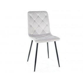 Стілець кухонний JERRY VELVET чорний каркас/світло-сірий BL.03 JERRYVCJSZ