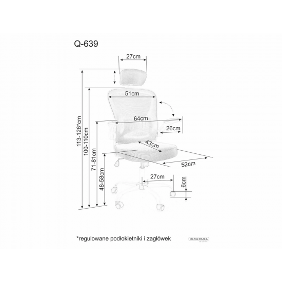 Кресло офисное поворотное Q-639 серое OBRQ639SZ 3