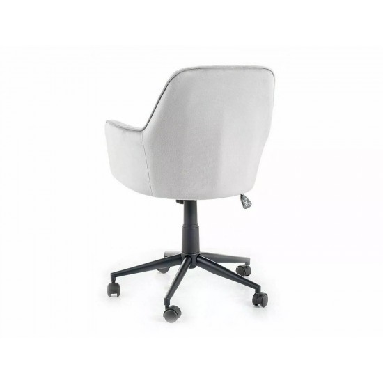 Крісло поворотне офісне Q-886 VELVET світло-сіре BL.03 OBRQ886VJSZ 2