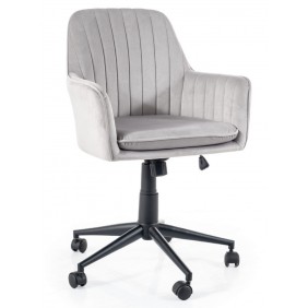 Кресло поворотное офисное Q-886 VELVET светло-серое BL.03 OBRQ886VJSZ