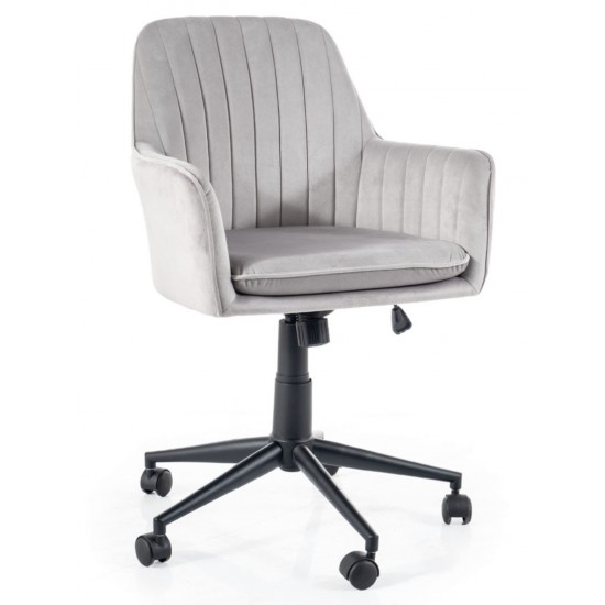 Крісло поворотне офісне Q-886 VELVET світло-сіре BL.03 OBRQ886VJSZ 1