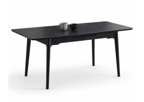 Стіл обідній розкладний BERLIN CERAMIC 140(180)*80 чорний мат кераміка/чорний каркас