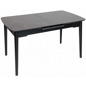 Стол обеденный раскладной BERLIN CERAMIC 140(180)*80 черный мат керамика/черный каркас