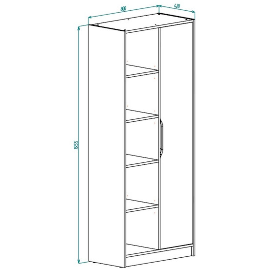 Шафа з відкритими полицями NORD A/R Дуб Експресив Бронзовий/Білий Діамант 7