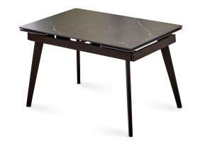 Стіл обідній розкладний OSLO CERAMIC 120(180)*80 чорний глянець/чорний каркас