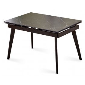 Стол обеденный раскладной OSLO CERAMIC 120(180)*80 черный глянец/черный каркас