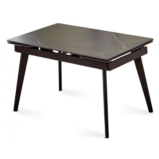 Стіл обідній розкладний OSLO CERAMIC 120(180)*80 чорний глянець/чорний каркас 1