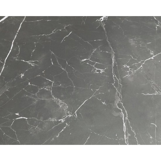 Стіл обідній розкладний OSLO CERAMIC 120(180)*80 чорний глянець/чорний каркас 8