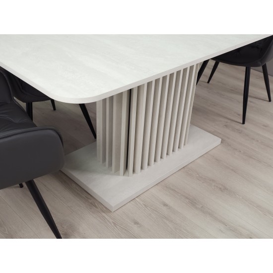 Стіл обідній розкладний CASANDRA S/A MAX 160(210)x90 шовковий камінь / антрацит 21