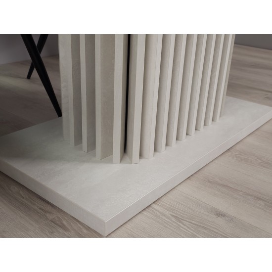 Стіл обідній розкладний CASANDRA S/A MAX 160(210)x90 шовковий камінь / антрацит 22