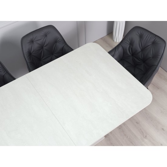 Стіл обідній розкладний CASANDRA S/A MAX 160(210)x90 шовковий камінь / антрацит 18