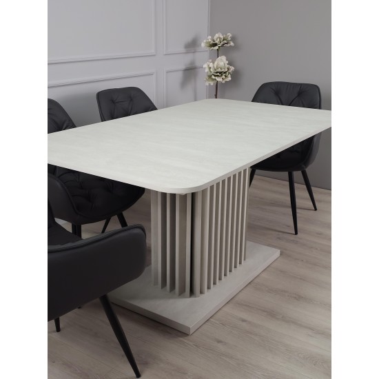 Стіл обідній розкладний CASANDRA S/A MAX 160(210)x90 шовковий камінь / антрацит 6