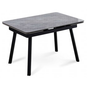 Стол обеденный раскладной MADRID CERAMIC 120(180)*85 серый глянец / черный каркас