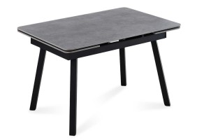 Стіл обідній розкладний MADRID CERAMIC 120(180)*85 grigio latte matt / чорний каркас