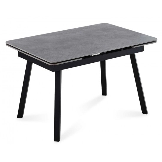 Стіл обідній розкладний MADRID CERAMIC 120(180)*85 grigio latte matt / чорний каркас 1