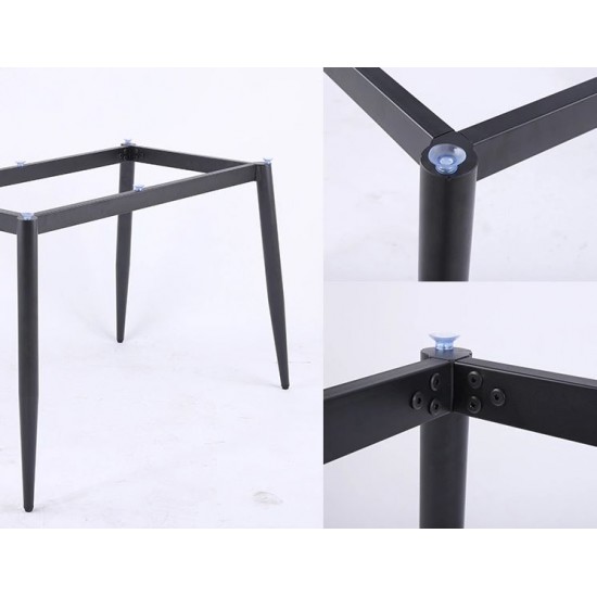 Стол обеденный SABA CERAMIC 130*70 белый глянец / черный каркас 8