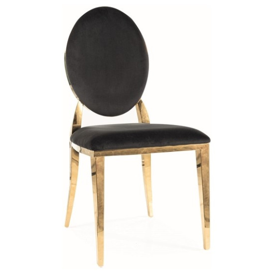 Кресло KING VELVET Золотой каркас / Черный BLUEVEL 19 KINGVZLC 1