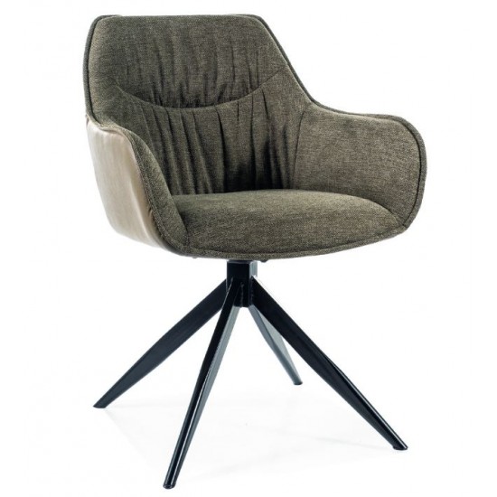 Стілець SEMPRE BREGO / BUFFALO Чорний каркас / Оливковий 77 / Оливковий 10 SEMPREBRCOL 1