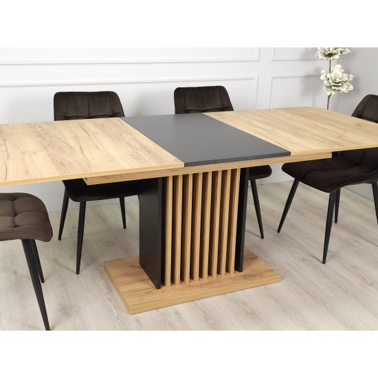 Стол обеденный раскладной TREND D-C MAX 160(210)x90 Дуб крафт золотой / Черный 15