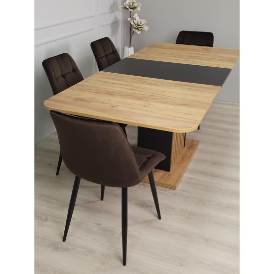 Стол обеденный раскладной TREND D-C MAX 160(210)x90 Дуб крафт золотой / Черный 17